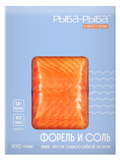 Форель филе-кусок Рыба-Рыба слабосоленая, 200г