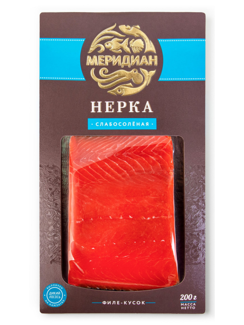 Нерка Меридиан кусок слабосоленая, 200г