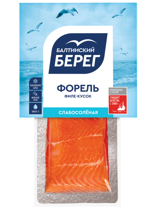 Форель Балтийский берег кусок слабосоленая, 200г