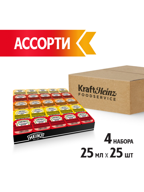 Соус Heinz микс соусов (25мл х 25шт), 625г
