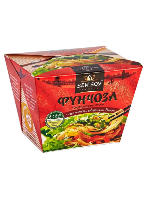 Вермишель Sen Soy Фунчоза под японским соусом с мисо-пастой и Вакаме, 125г
