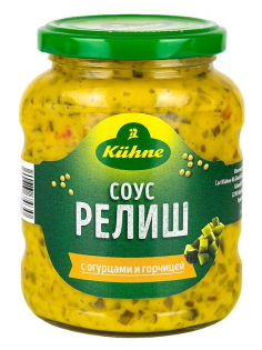 Соус Kuhne Релиш с огурцами и горчицей, 350г