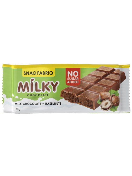Шоколад молочный Snaq Fabriq Milky с шоколадно-ореховой пастой без сахара, 55г х 30 шт