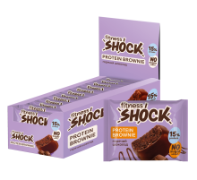 Пирожное протеиновое Fitness Shock брауни с горячим шоколадом, 50г x 12 шт