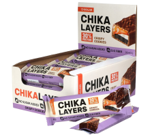 Батончик протеиновый Chikalab Chika Layers Crispy Cookies, 60г х 20 шт