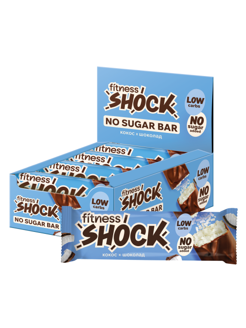 Батончик протеиновый Fitness Shock кокос и шоколад, 50г x 12 шт