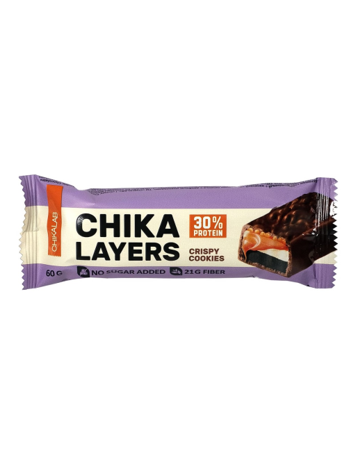 Батончик протеиновый Chikalab Chika Layers Crispy Cookies, 60г х 20 шт