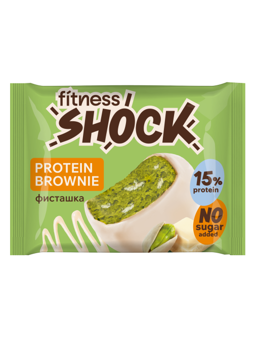 Пирожное протеиновое Fitness Shock брауни с фисташкой, 50г