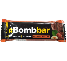 Батончик протеиновый Bombbar Фундук-пралине без сахара, 40г