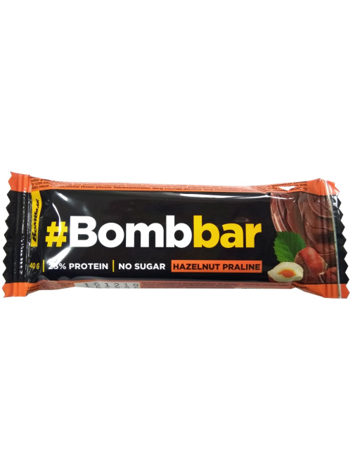 Батончик протеиновый Bombbar Фундук-пралине без сахара, 40г