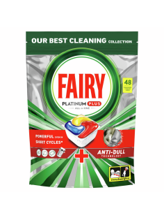 Капсулы для посудомоечной машины Fairy Platinum Plus All-in-one лимон, 48шт