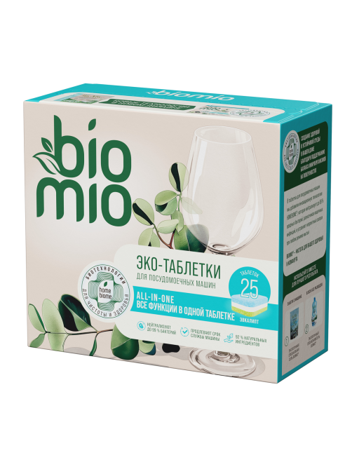 Таблетки для посудомоечной машины BioMio Bio-Total Эвкалипт, 25шт