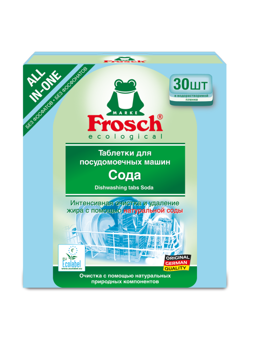 Таблетки для посудомоечных машин Frosch Сода, 30шт