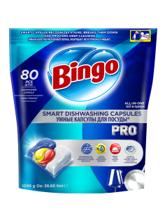 Капсулы для посудомоечной машины Bingo Pro, 80шт