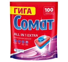 Таблетки для посудомоечной машины Сомат Все-в-1 Экстра, 100шт