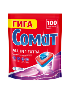 Таблетки для посудомоечной машины Сомат Все-в-1 Экстра, 100шт