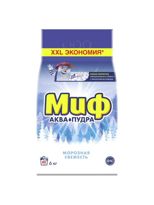 Стиральный порошок Миф Аквапудра Морозная свежесть, 6кг
