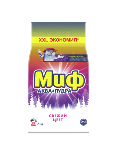 Стиральный порошок Миф Аквапудра Свежий цвет, 6кг