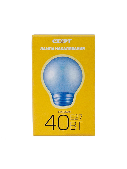 Лампа накаливания Старт E27 40W 230V шар ДШ матовая