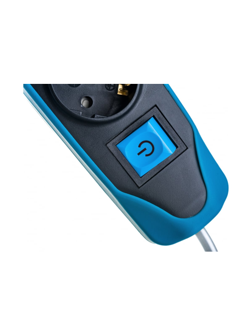 Удлинитель Electraline 5Р+2USB с выключателем 3x1-2М с заземлением силикон черно-синий, 2м