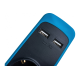 Удлинитель Electraline 5Р+2USB с выключателем 3x1-2М с заземлением силикон черно-синий, 2м