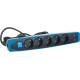Удлинитель Electraline 5Р+2USB с выключателем 3x1-2М с заземлением силикон черно-синий, 2м