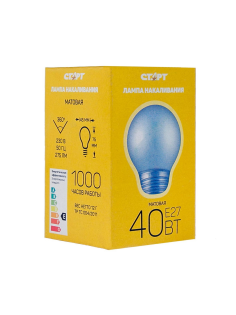 Лампа накаливания Старт E27 40W 230V шар ДШ матовая
