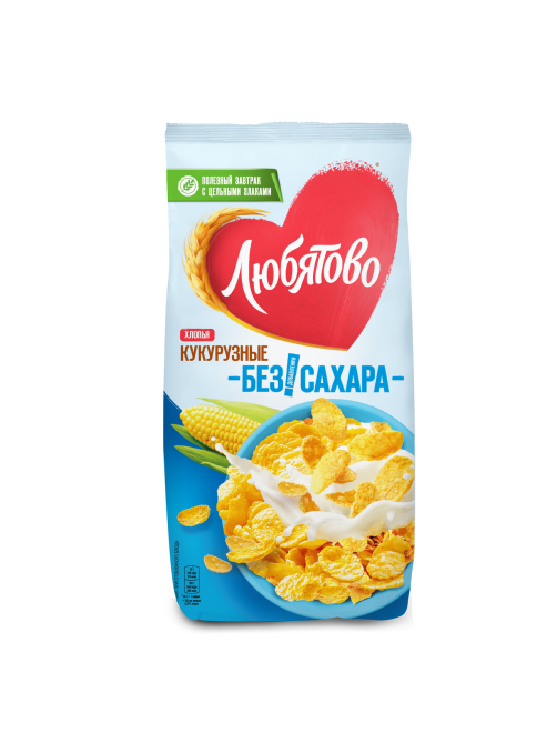 Хлопья кукурузные Любятово без сахара, 270г