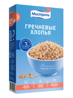 Хлопья Мистраль гречневые, 400г