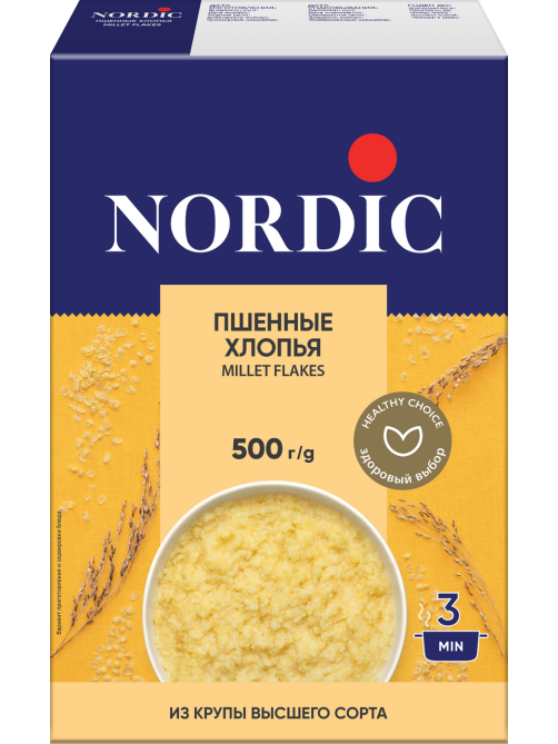 Хлопья Nordic Пшенные, 500г