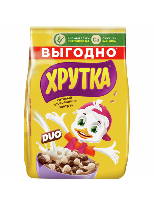 Готовый завтрак Хрутка Duo Шарики шоколадные обогащенные кальцием, 650г