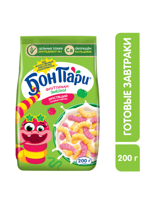 Готовый завтрак Bon Pari Фруттифан змейки, 200г