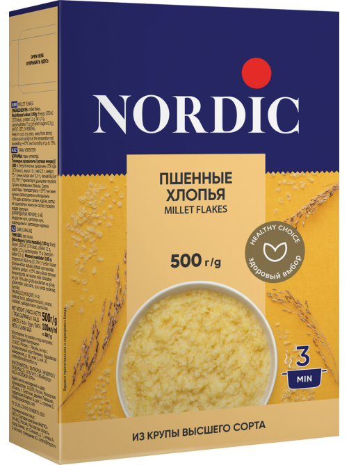 Хлопья Nordic Пшенные, 500г
