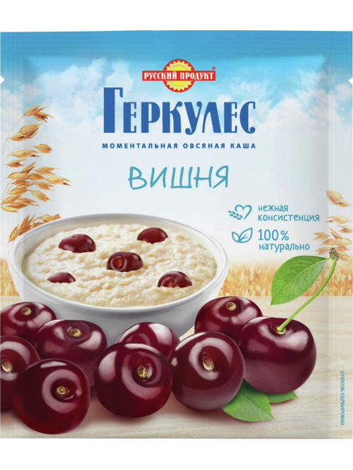 Каша овсяная Русский продукт геркулес вишня, 35г