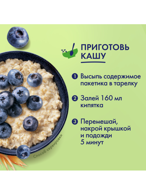 Каша овсяная Быстров черника, 40г