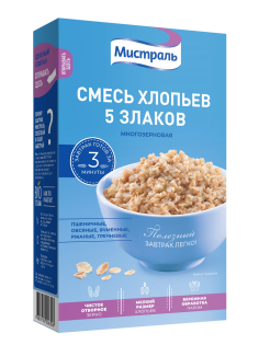 Смесь хлопьев Мистраль 5 злаков, 400г