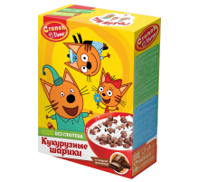 Готовый завтрак Crunch Time Три кота Кукурузные шарики с шоколадным вкусом, 170г