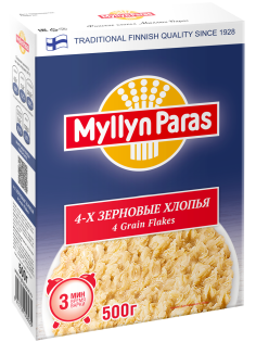 Хлопья Myllyn Paras четырехзерновые, 500г