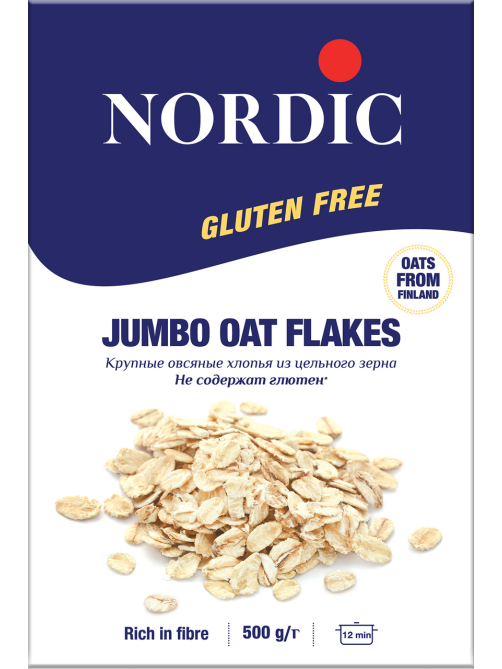 Хлопья Nordic овсяные крупные без глютена, 500г