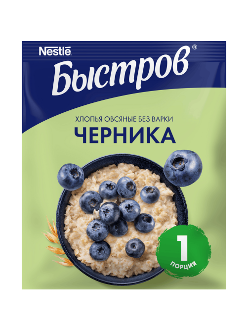 Каша овсяная Быстров черника, 40г
