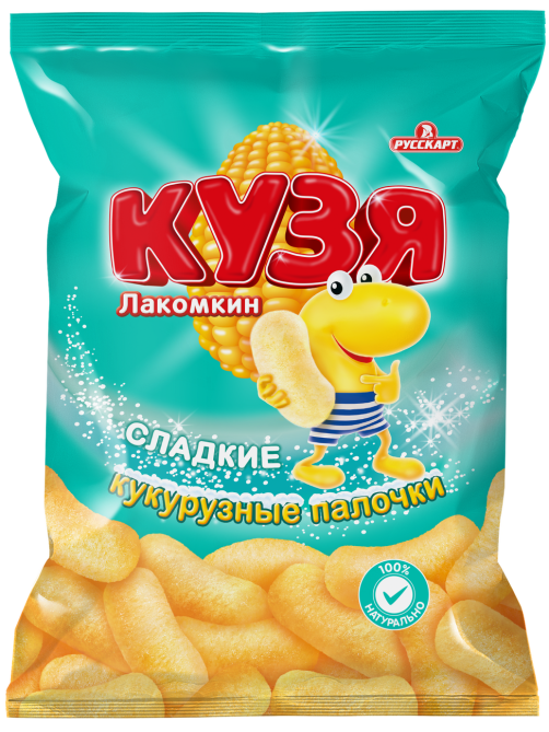 Кукурузные палочки Кузя Лакомкин с сахарной пудрой, 100г
