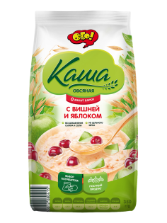Каша Ого! овсяная Вишня-яблоко не требующая варки без сахара, 350г