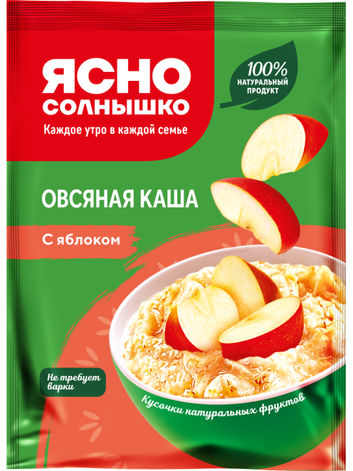 Каша овсяная Ясно солнышко с яблоком, 45г