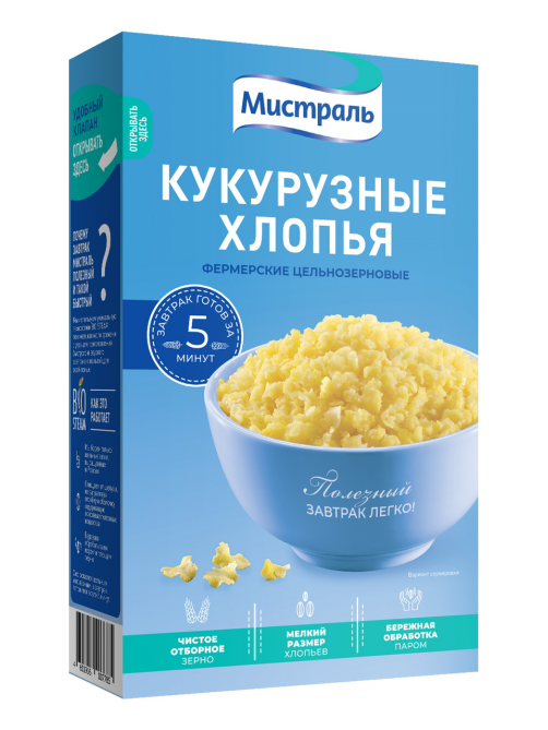 Хлопья кукурузные Мистраль фермерские, 400г