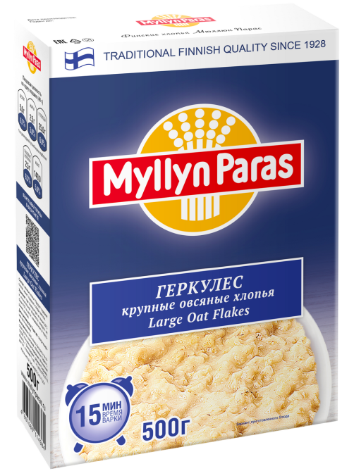 Хлопья овсяные Myllyn Paras Геркулес крупные, 500г