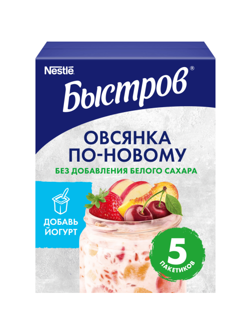 Овсянка Быстров клубника-персик-яблоко-вишня-лен, 175г