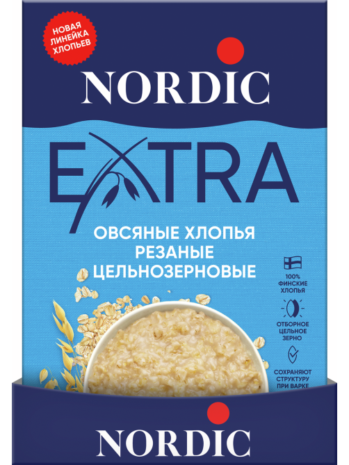 Хлопья овсяные Nordic 5 минут варки, 400г