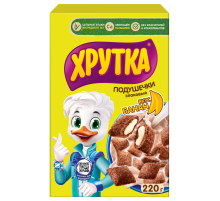Готовый завтрак Хрутка Злаковые подушечки с начинкой со вкусом банана, 220г