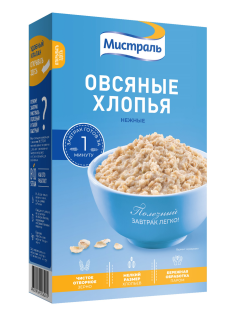 Хлопья овсяные Мистраль нежные, 400г