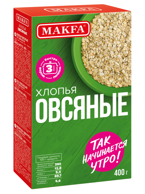Хлопья овсяные Makfa 400г